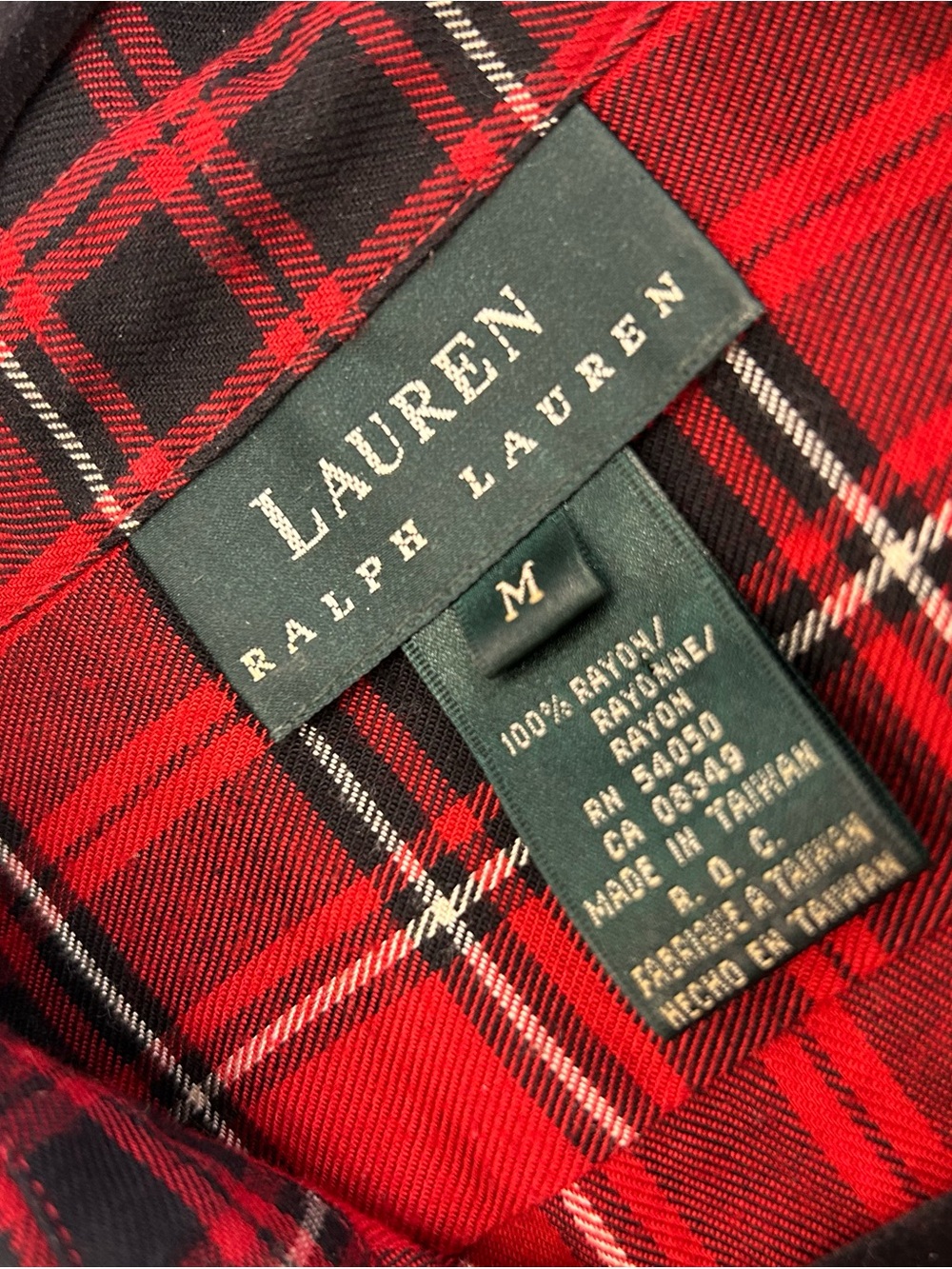 Ralph Lauren Red and Black Plaid Button-Down Shirt - Picture 3 of 6